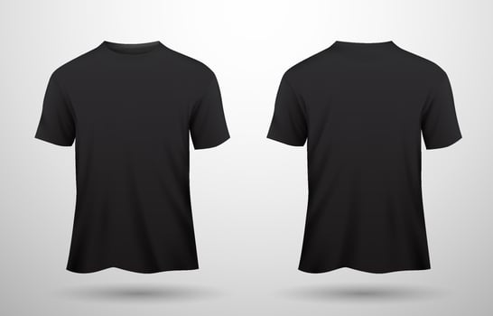 3D T-Shirt Black Mockup vector