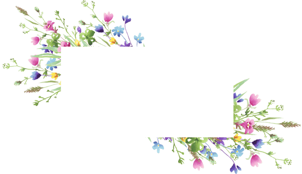 Wildflowers frame. Watercolor clipart png