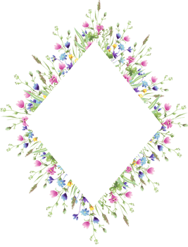 Wildflowers frame. Watercolor clipart png
