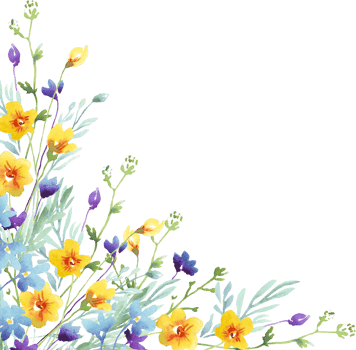 Wildflowers frame. Watercolor clipart png