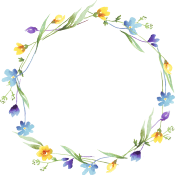 Wildflowers wreath. Watercolor clipart png