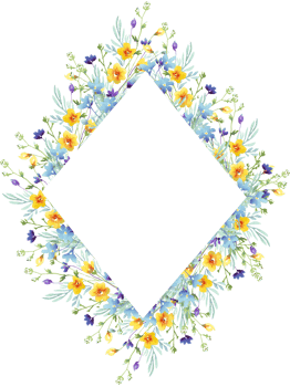 Wildflowers frame. Watercolor clipart png
