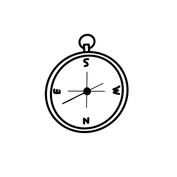 compass recue safty hand drawn doodle organic line png