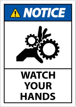 Notice Sign Watch Your Hands And Fingers vector