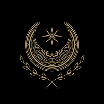 mysterious golden magical circle vector design