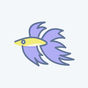 Icon Betta Fish. related to Domestic Animals symbol. simple design editable. simple illustration vector
