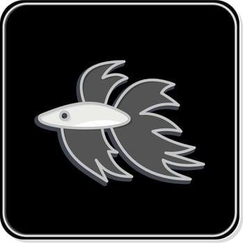 Icon Betta Fish. related to Domestic Animals symbol. simple design editable. simple illustration vector
