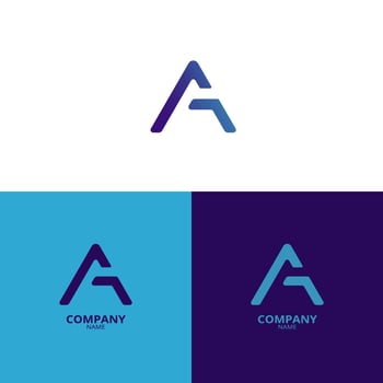 A simple and elegant Letter A logo, with beautiful light blue and bluish purple gradient colors. suitable for strengthening your business identity vector