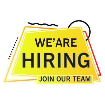 We are hiring job vacancy new employee recruitment poster bubble text vector illustration