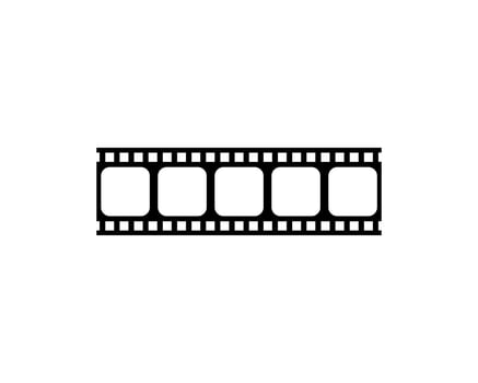 Silhouette of the Filmstrip for Art Illustration, Movie Poster, Apps, Website, Pictogram or Graphic Design Element. Vector Illustration