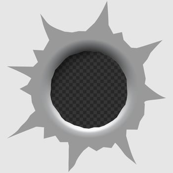 Bullet hole isolated. vector