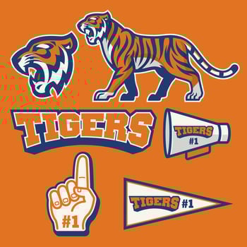 tiger mascot in set vector