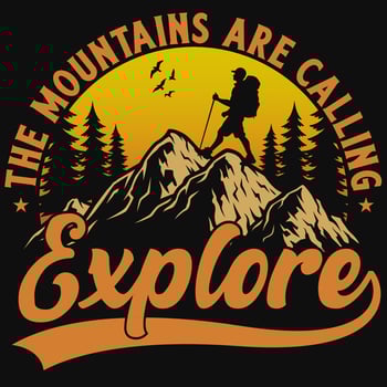 Mountain hiking graphics tshirt design vector