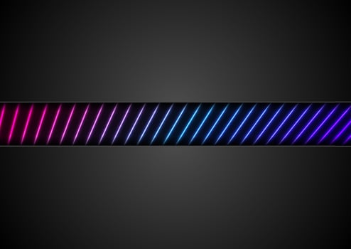 Black tech corporate abstract background with neon lines vector