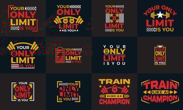 best gym and fitness t shirt design design for inspiration vector