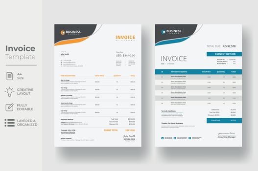 Invoice Template Design vector