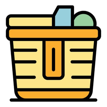 Travel picnic basket icon vector flat