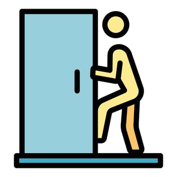 Open evacuation door icon vector flat