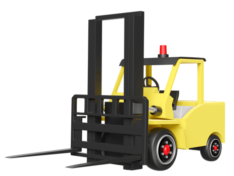 3d forklift truck isolated. 3d illustration or 3d render png