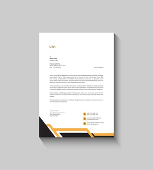 Yellow Business Letterhead Template vector