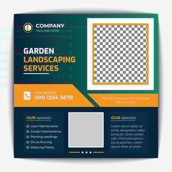 Agriculture and garden service for social media post and banner design vector