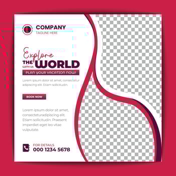 Travel holiday vacation or social media post banner vector