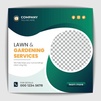 Agriculture and garden service for social media post and banner design vector