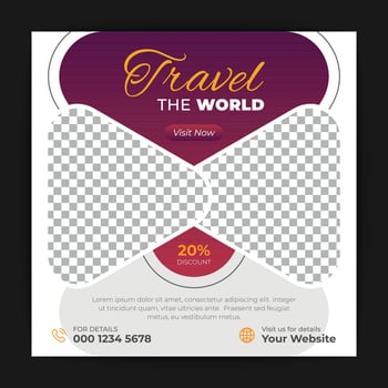 Travel holiday vacation or social media post banner vector