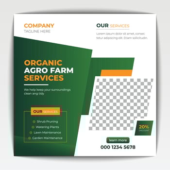 Agriculture and garden service for social media post and banner design vector
