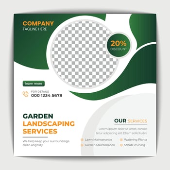 Agriculture and garden service for social media post and banner design vector