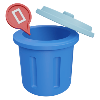 empty trash 3d render icon illustration with transparent background, empty state png