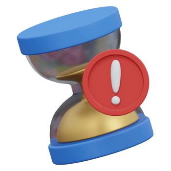 expired time warning 3d render icon illustration with transparent background, empty state png
