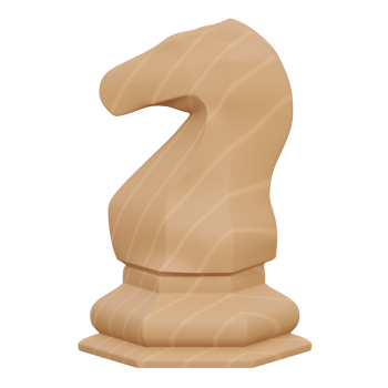 knight 3d render icon illustration with transparent background, chess game png