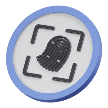 fingerprint scan 3d render icon illustration with transparent background, cyber security png