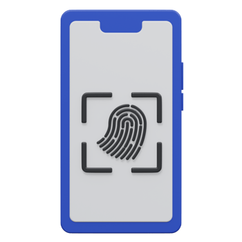 mobile fingerprint 3d render icon illustration with transparent background, cyber security png