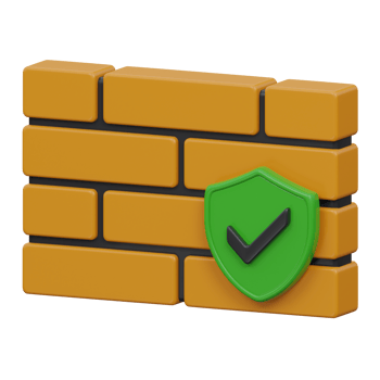firewall security 3d render icon illustration with transparent background, cyber security png
