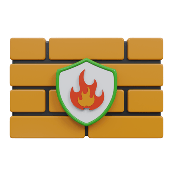 firewall security 3d render icon illustration with transparent background, cyber security png