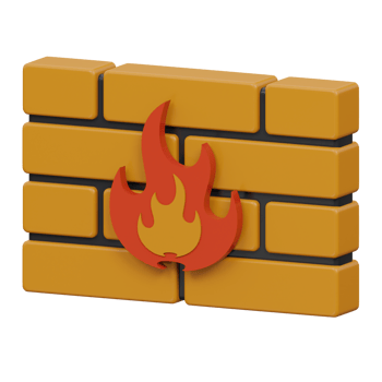 firewall 3d render icon illustration with transparent background, cyber security png