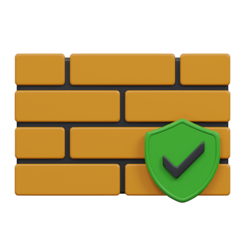 firewall security 3d render icon illustration with transparent background, cyber security png