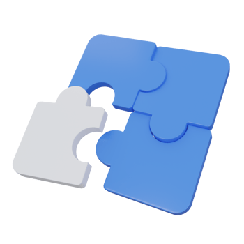 jigsaw puzzle 3d render icon illustration with transparent background, productivity png
