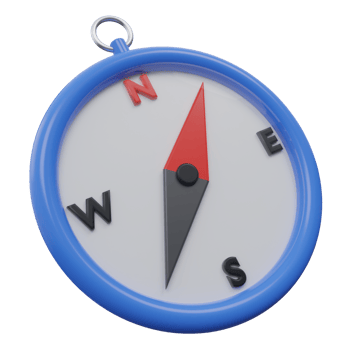 compass 3d render icon illustration with transparent background, productivity png