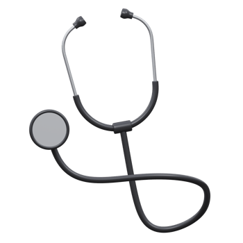 stethoscope 3d render icon illustration with transparent background, health and medical png