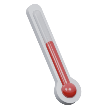 thermometer 3d render icon illustration with transparent background, health and medical png