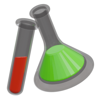 chemical flask 3d render icon illustration with transparent background, health and medical png