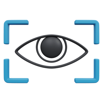 iris scan 3d render icon illustration with transparent background, protection and security png