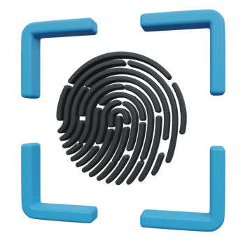 fingerprint scan 3d render icon illustration with transparent background, protection and security png