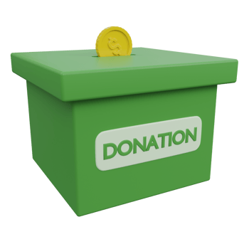charity box 3d render icon illustration with transparent background, money png