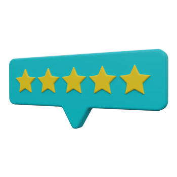 5 stars feedback 3d render icon illustration with transparent background png