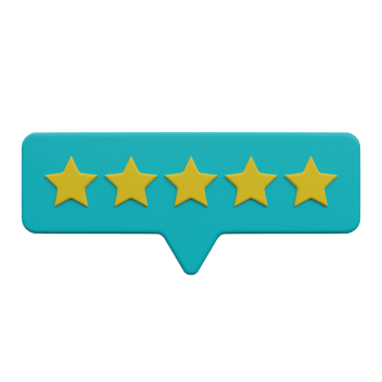 5 stars feedback 3d render icon illustration with transparent background png