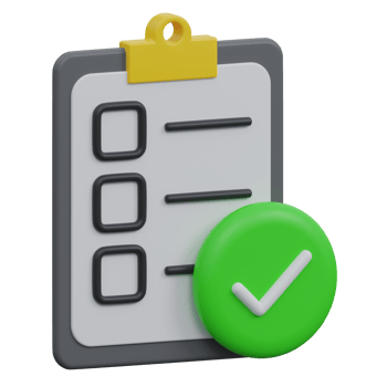 survey form 3d render icon illustration with transparent background png